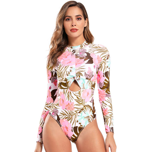 Printed Ruffle One Piece Swimsuit — Women's Flattering Bathing Suit 2