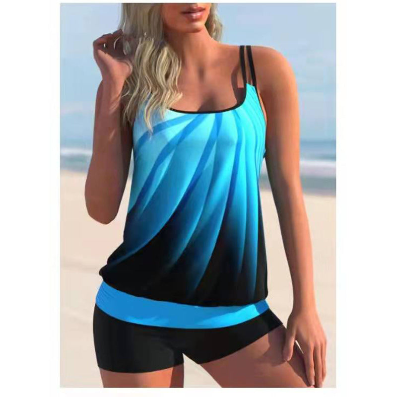 Plus Size Tankini Set — Women's Flowy Conservative Two Piece
