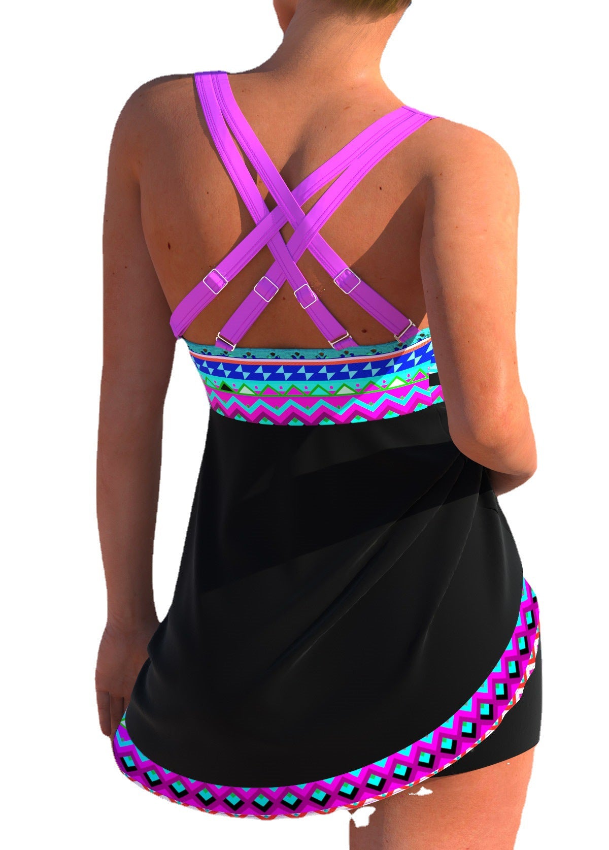 Plus Size Tankini Set — Women's Flowy Conservative Two Piece