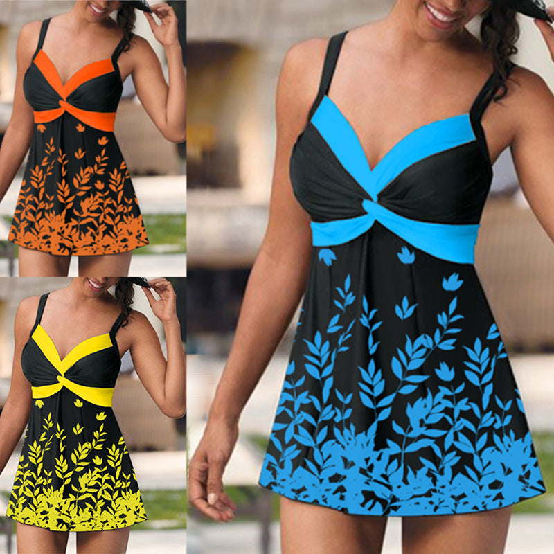 Plus Size Tankini Set — Women's Flowy Conservative Two Piece