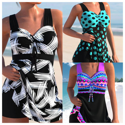 Plus Size Tankini Set — Women's Flowy Conservative Two Piece