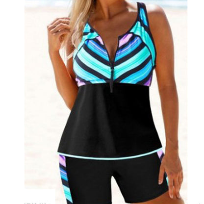Plus Size Tankini Set — Women's Flowy Conservative Two Piece