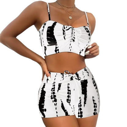 High Waisted Tummy Control Bikini Set — Women's Ribbed Swimwear
